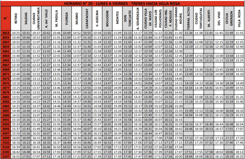 horarios tren belgrano norte hacia villa rosa